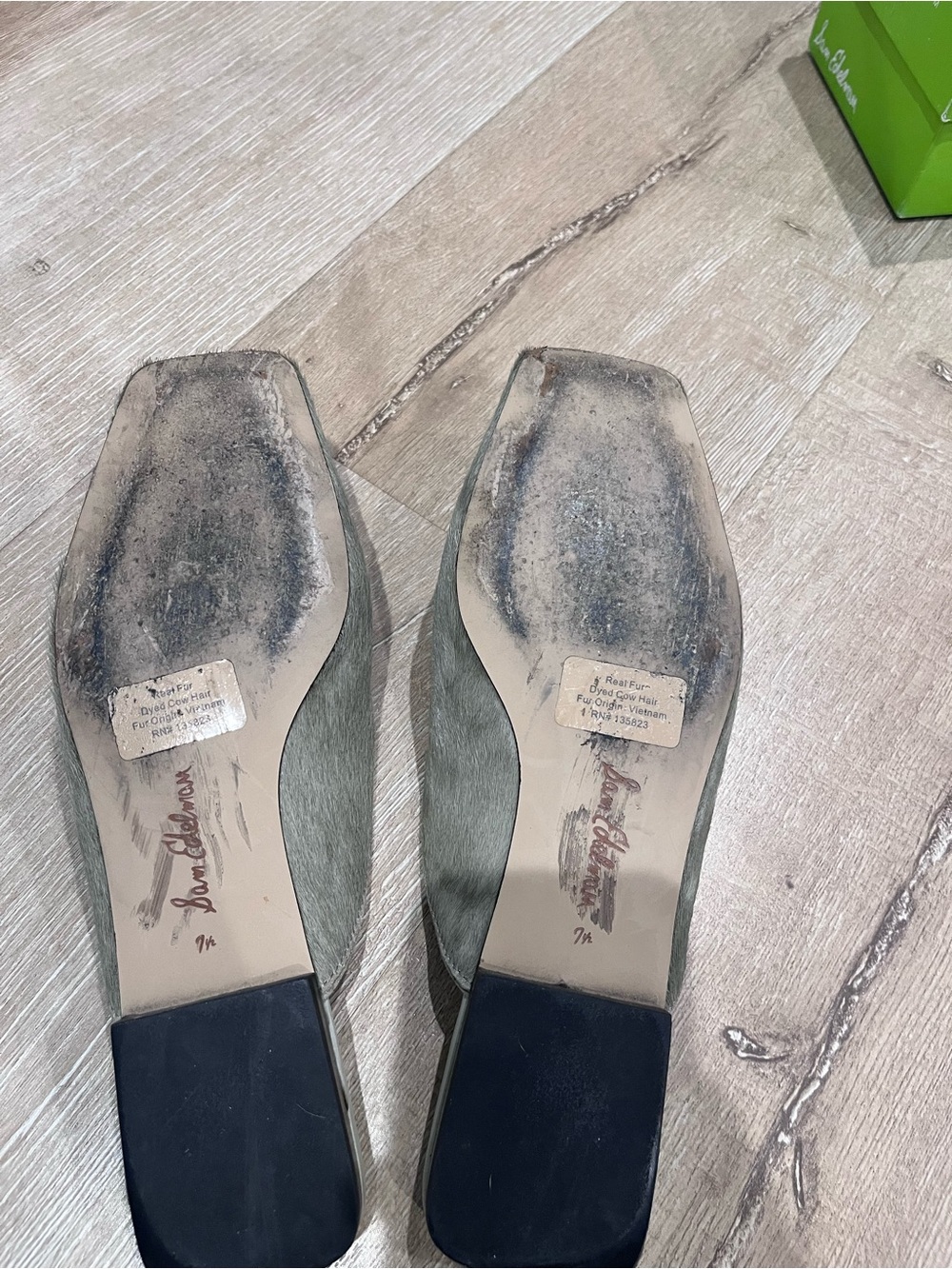 Sam Edelman Elegant Square-Toe Slip-On Flats in Sage - Picture 5 of 5